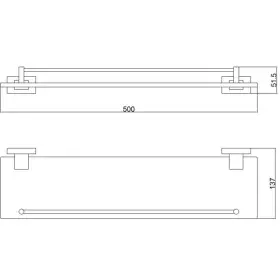 Полка Belz B90307 квадрат, черный матовый