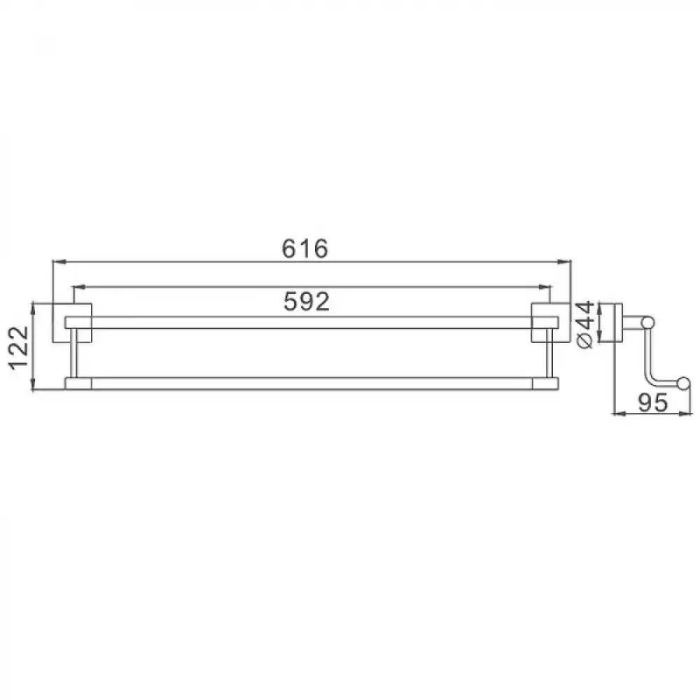 Полотенцедержатель Haiba HB8609 двойной 560мм