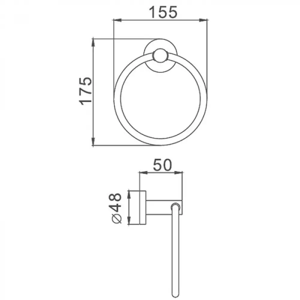Полотенцедержатель Haiba HB8704 кольцо черный