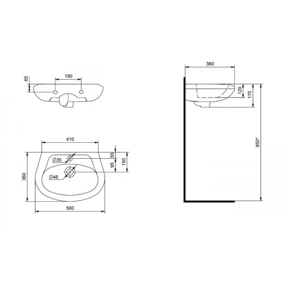 Раковина Santek Бриз-50 (1WH110451)
