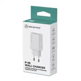 СЗУ Breaking P-05, USB-А, 12W, 2.4A (Белый) 22107