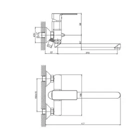 Смеситель для ванны Cron CN22129, хром