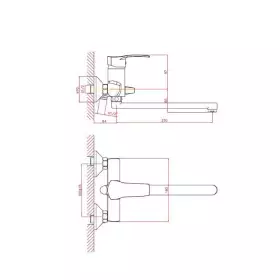 Смеситель для ванны Cron CN2270, хром
