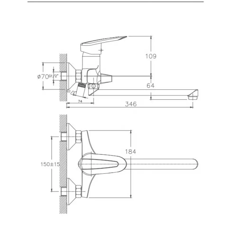 Смеситель для ванны Haiba HB2207