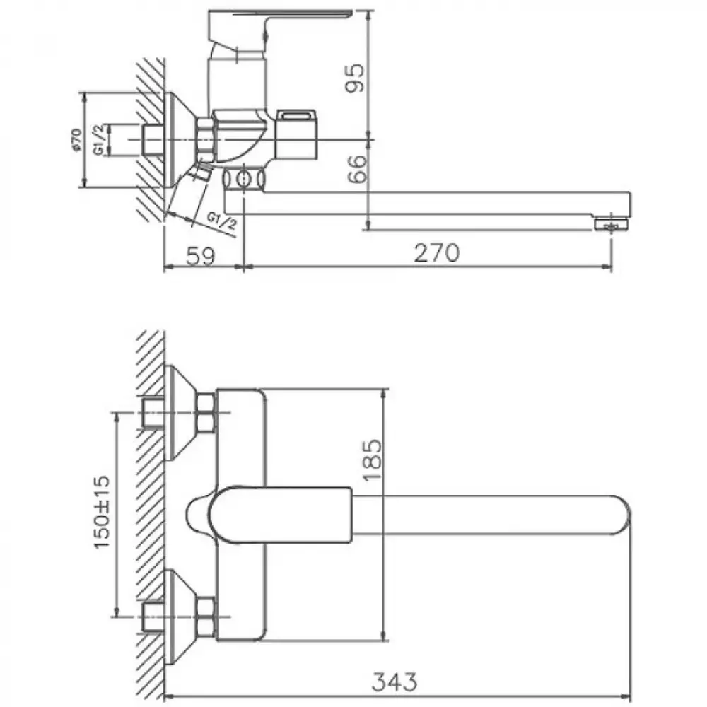 Смеситель для ванны Haiba HB22505-8, белый/хром