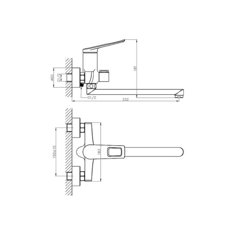 Смеситель для ванны Haiba HB22595 из меди