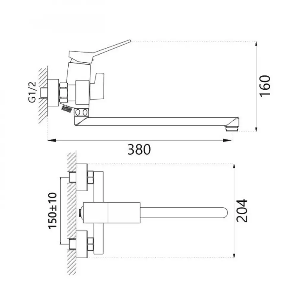 Смеситель для ванны Haiba HB22818, хром