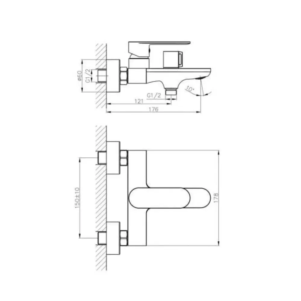 Смеситель для ванны Haiba HB60590