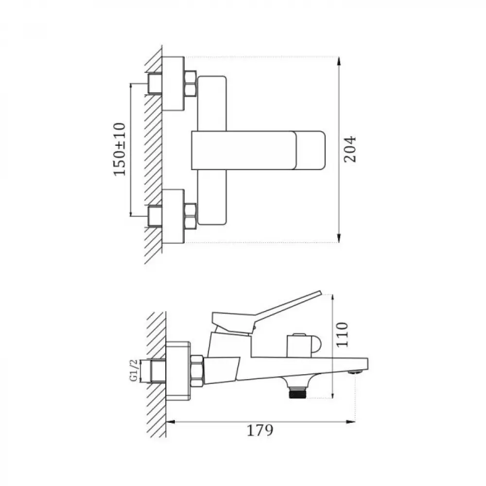 Смеситель для ванны Haiba HB60818, хром