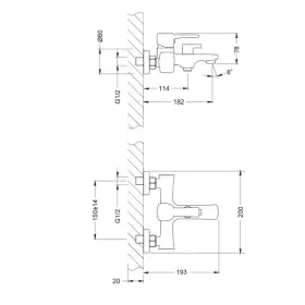 Смеситель для ванны Lemark LM0514C, хром