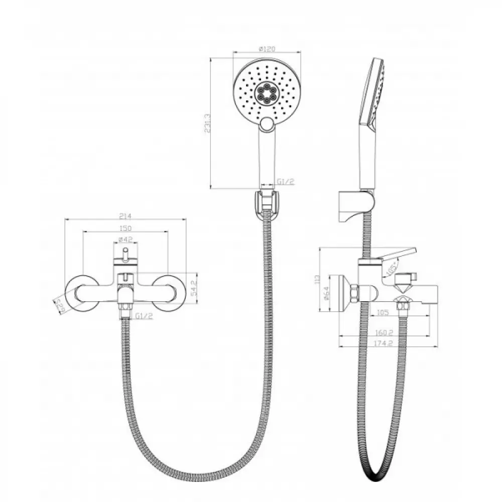 Смеситель для ванны Lemark LM3814C, хром