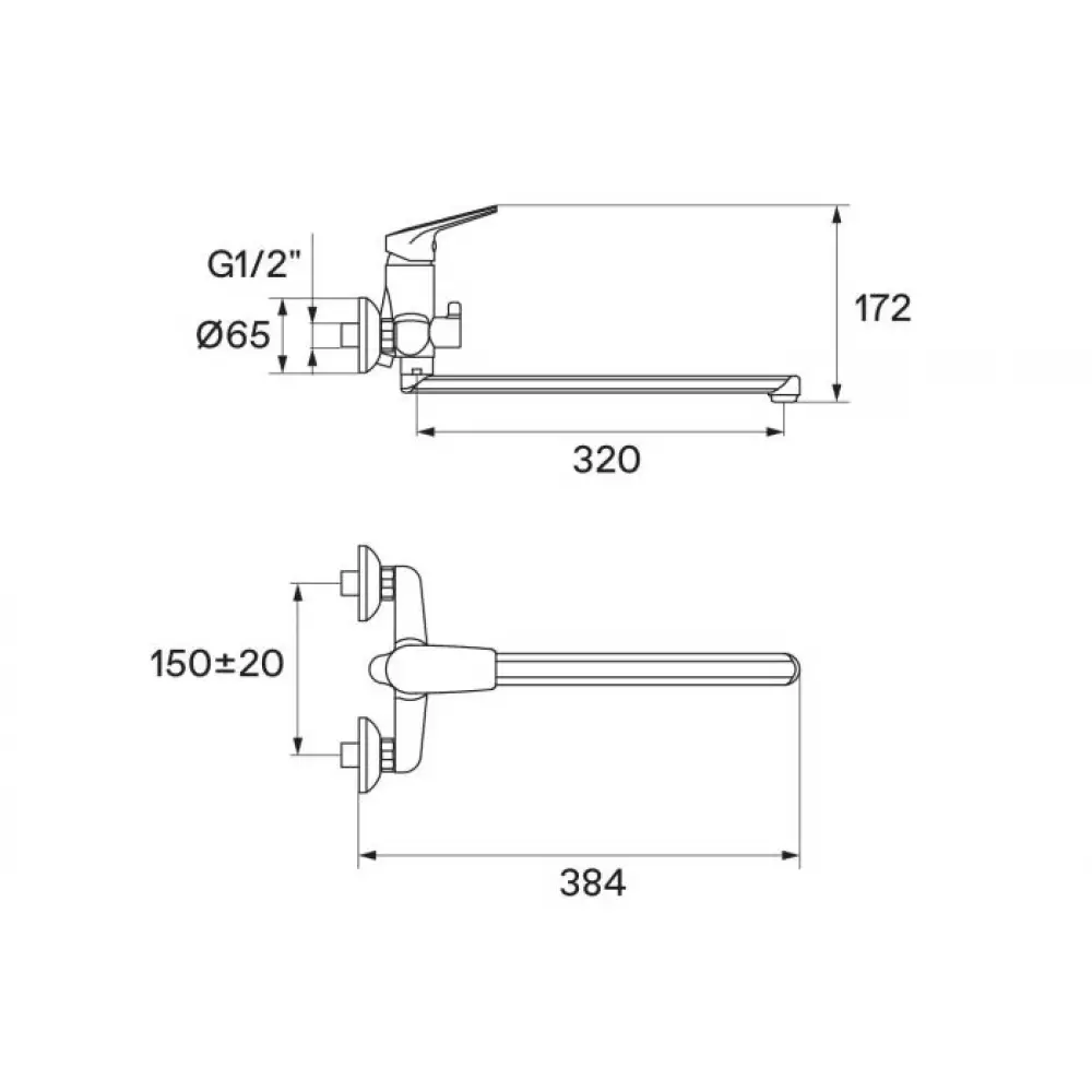 Смеситель для ванны Santek Кант WH5A12002C001