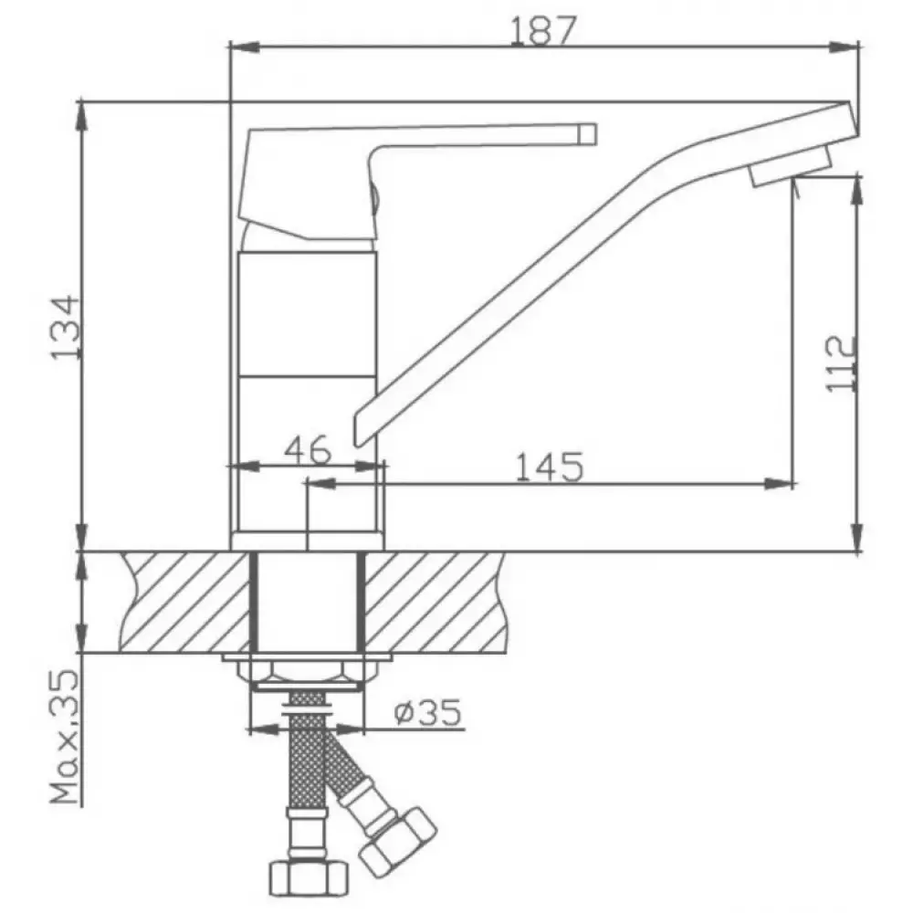 Смеситель для кухни Haiba HB45804-2, белый/хром
