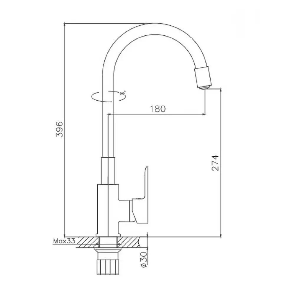 Смеситель для кухни Haiba HB70112-3, с гибким изливом серый