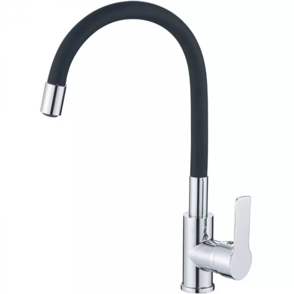 Смеситель для кухни Haiba HB70112-7, с гибким изливом черный