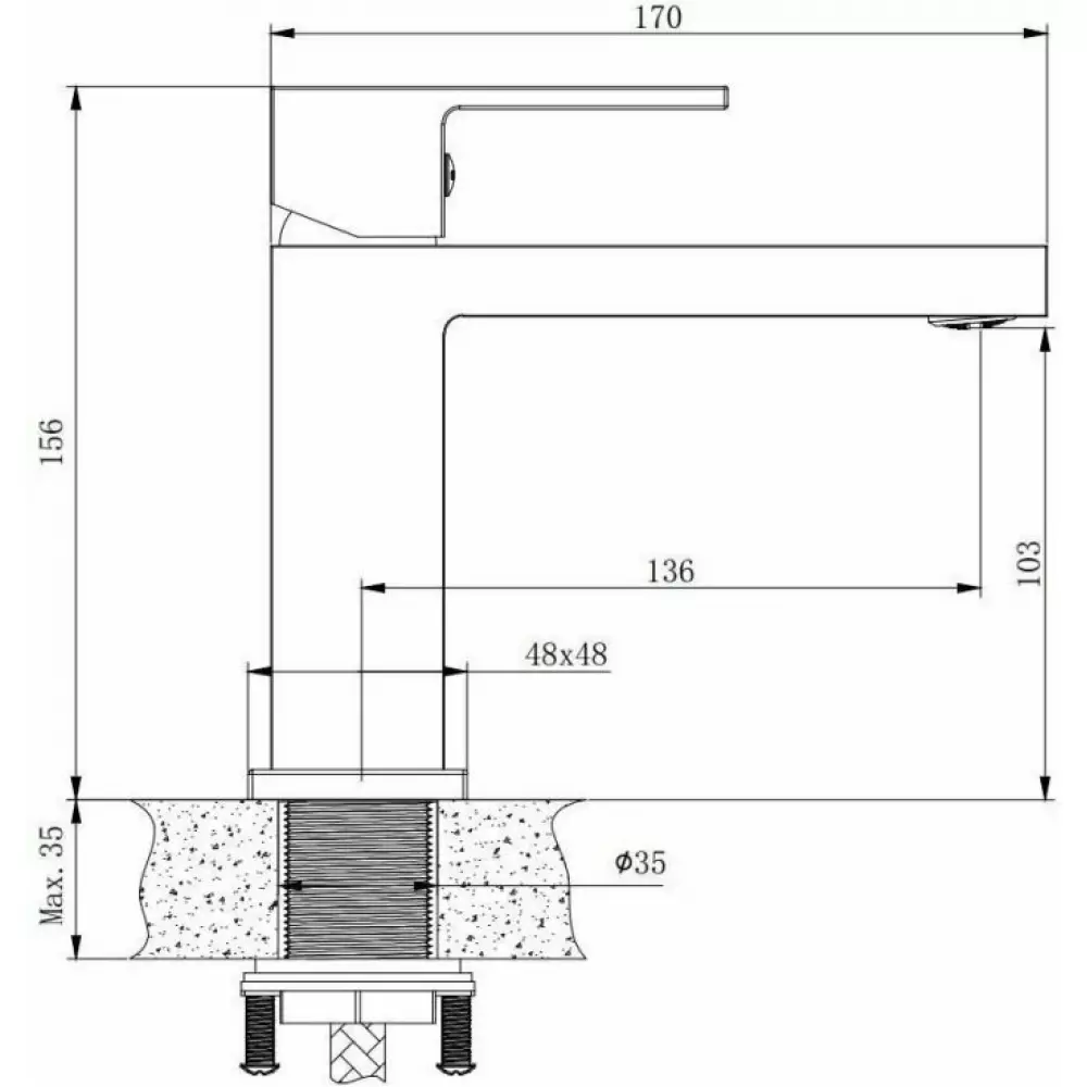 Смеситель для раковины Belz B10613, хром