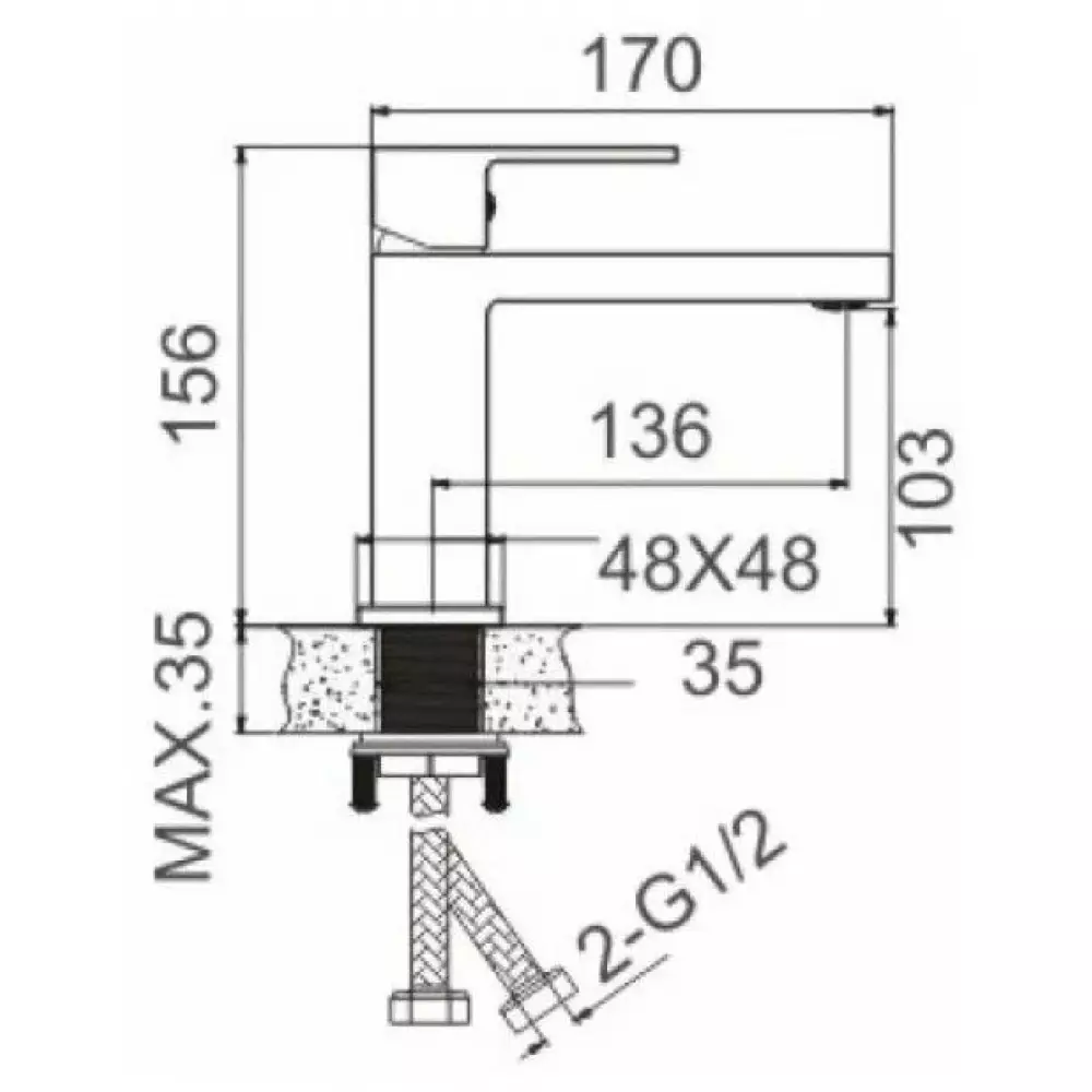Смеситель для раковины Belz B10613, хром