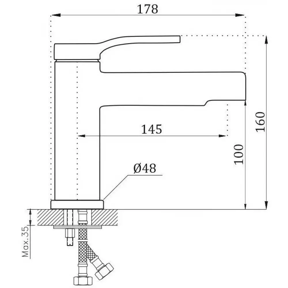 Смеситель для раковины Belz B12612, хром