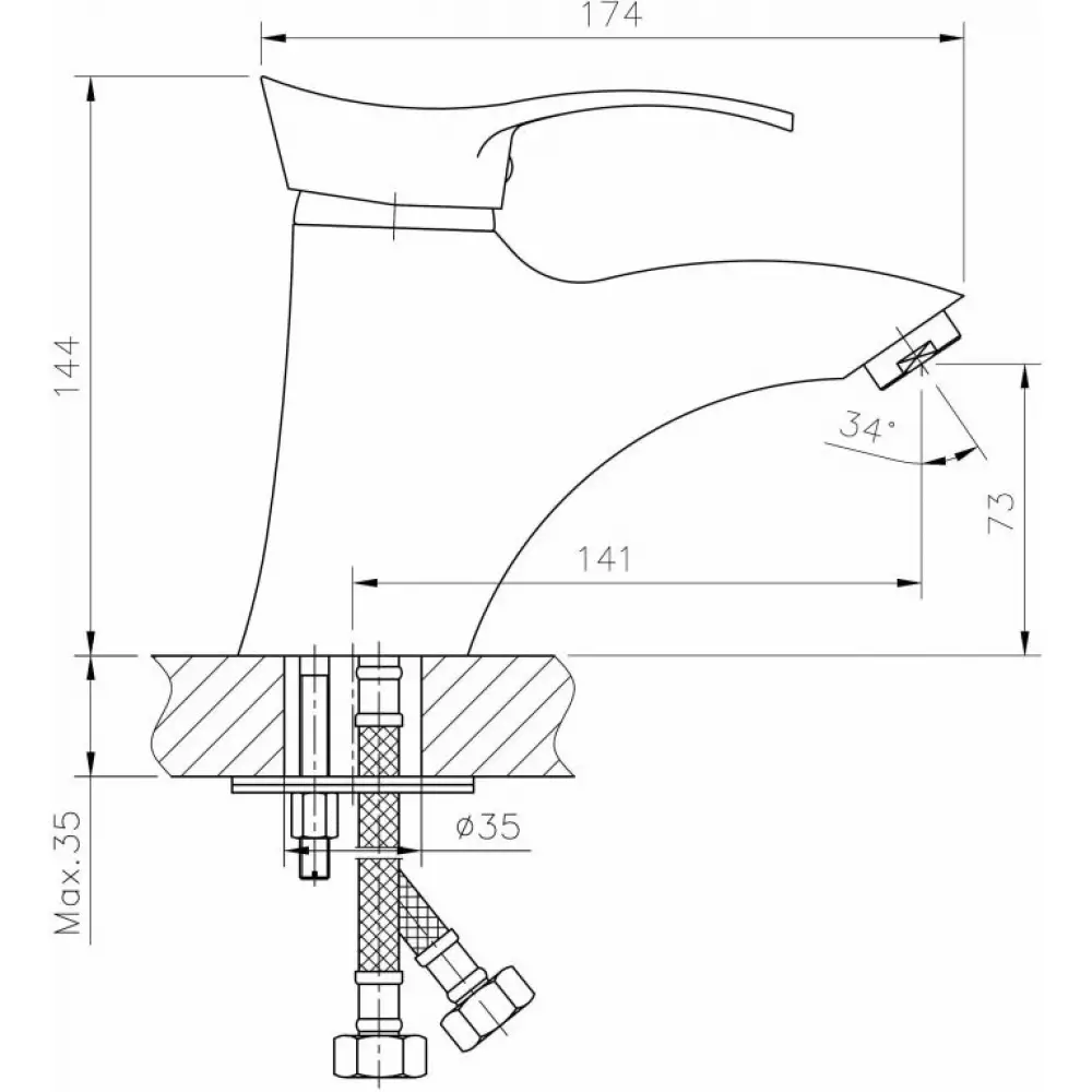 Смеситель для раковины Haiba HB1001, хром