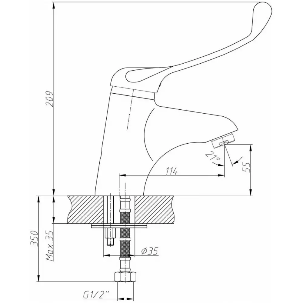 Смеситель для раковины Haiba HB1054, хром