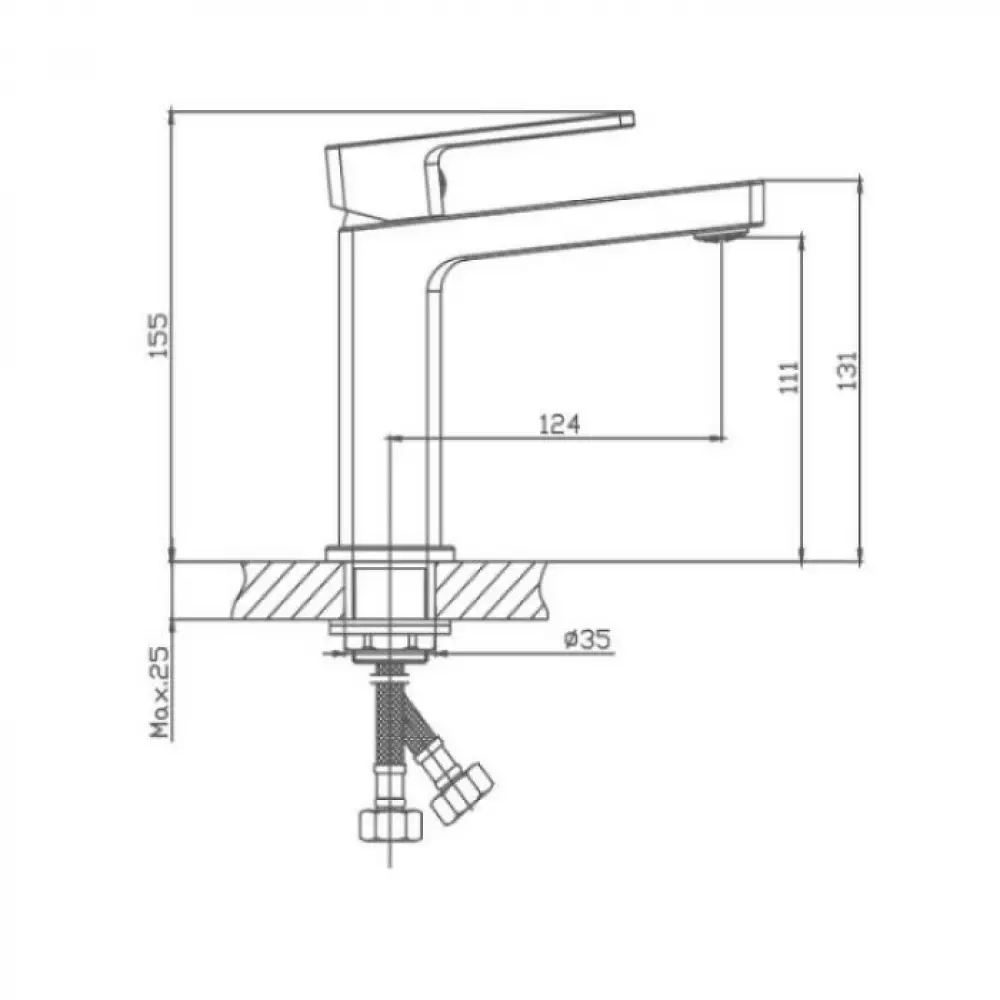 Смеситель для раковины Haiba HB10615, хром