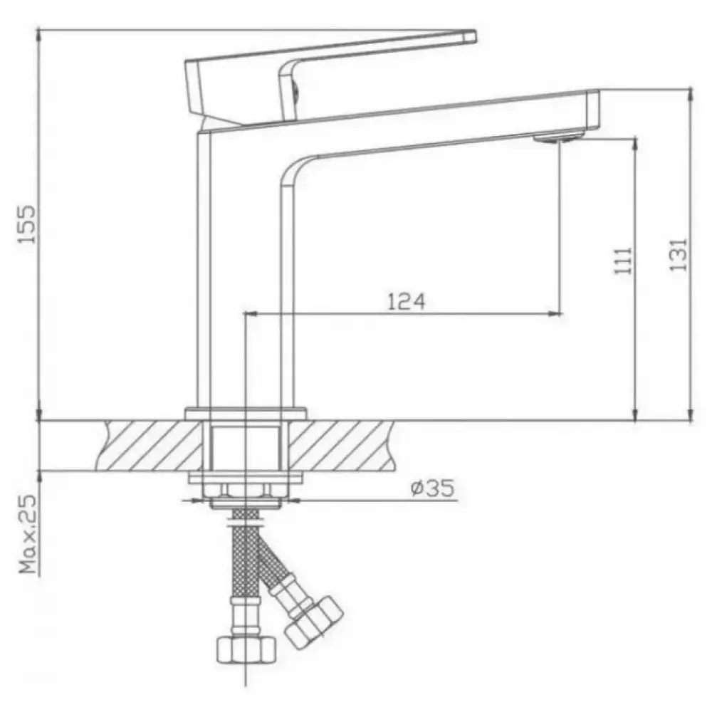 Смеситель для раковины Haiba HB10615-7, черный