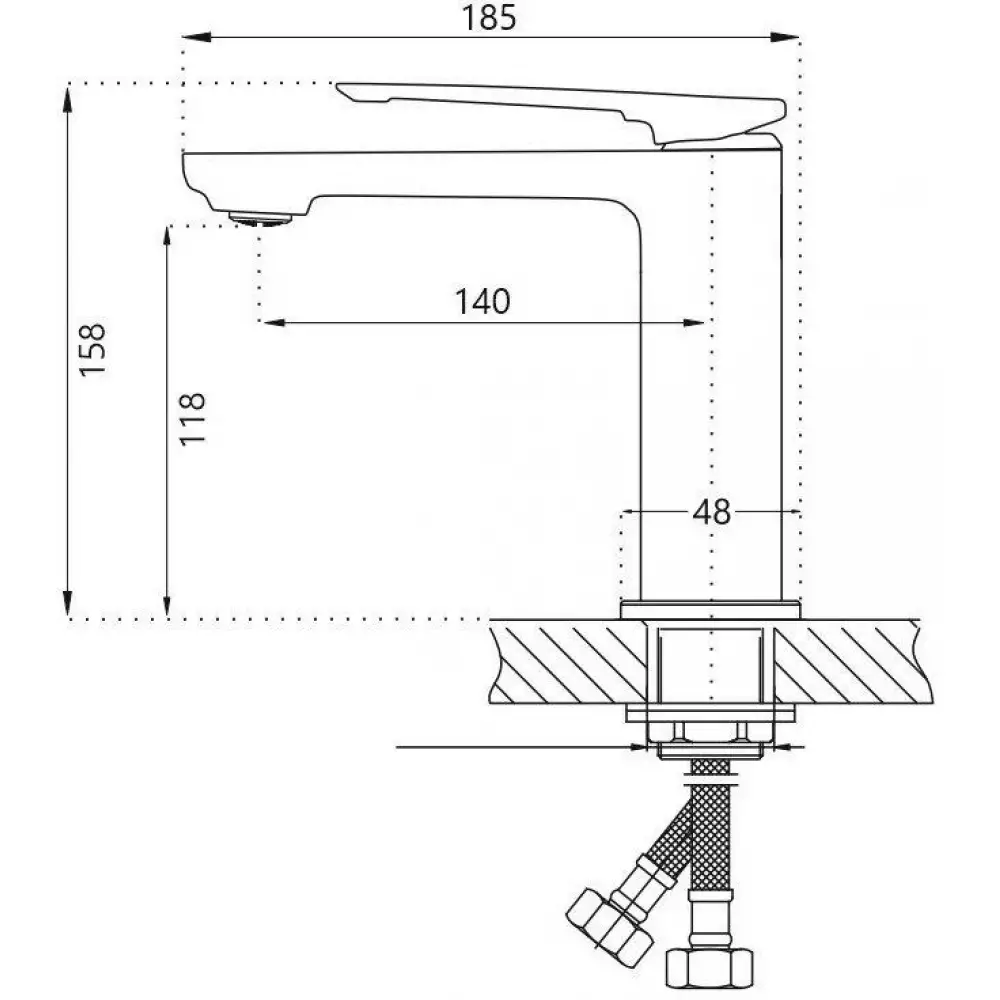 Смеситель для раковины Haiba HB10817-3, вороненый