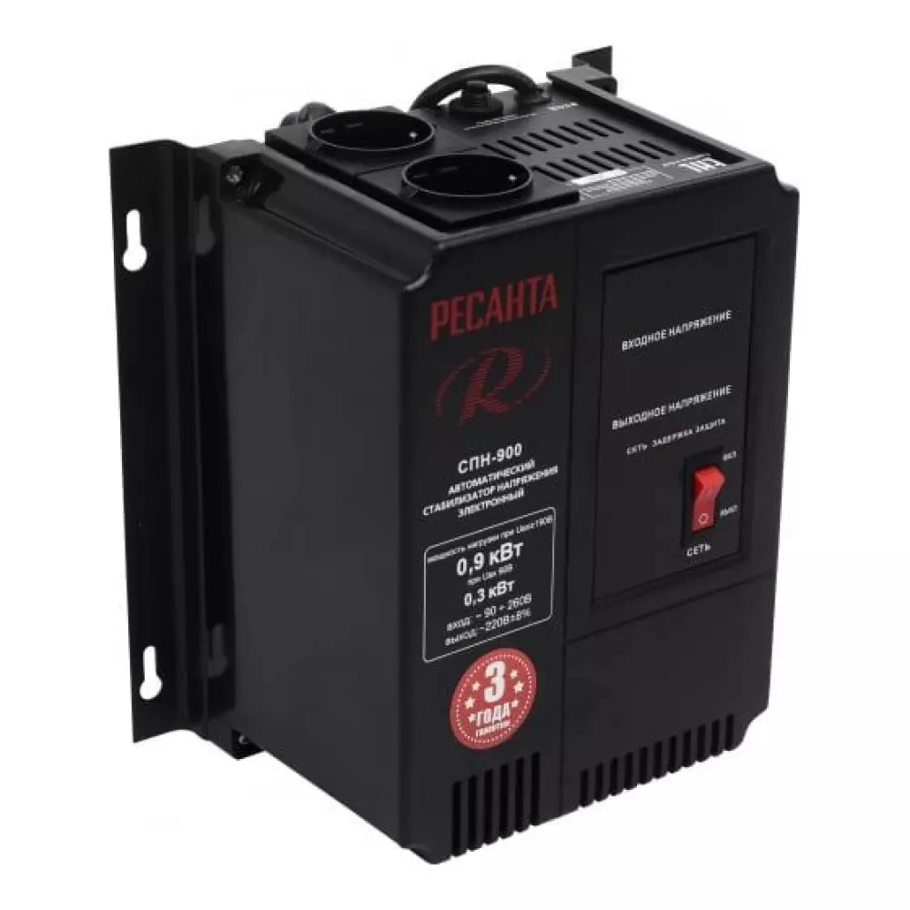 Стабилизатор напряжения Ресанта 0,9кВт (90-260В) СПН-900