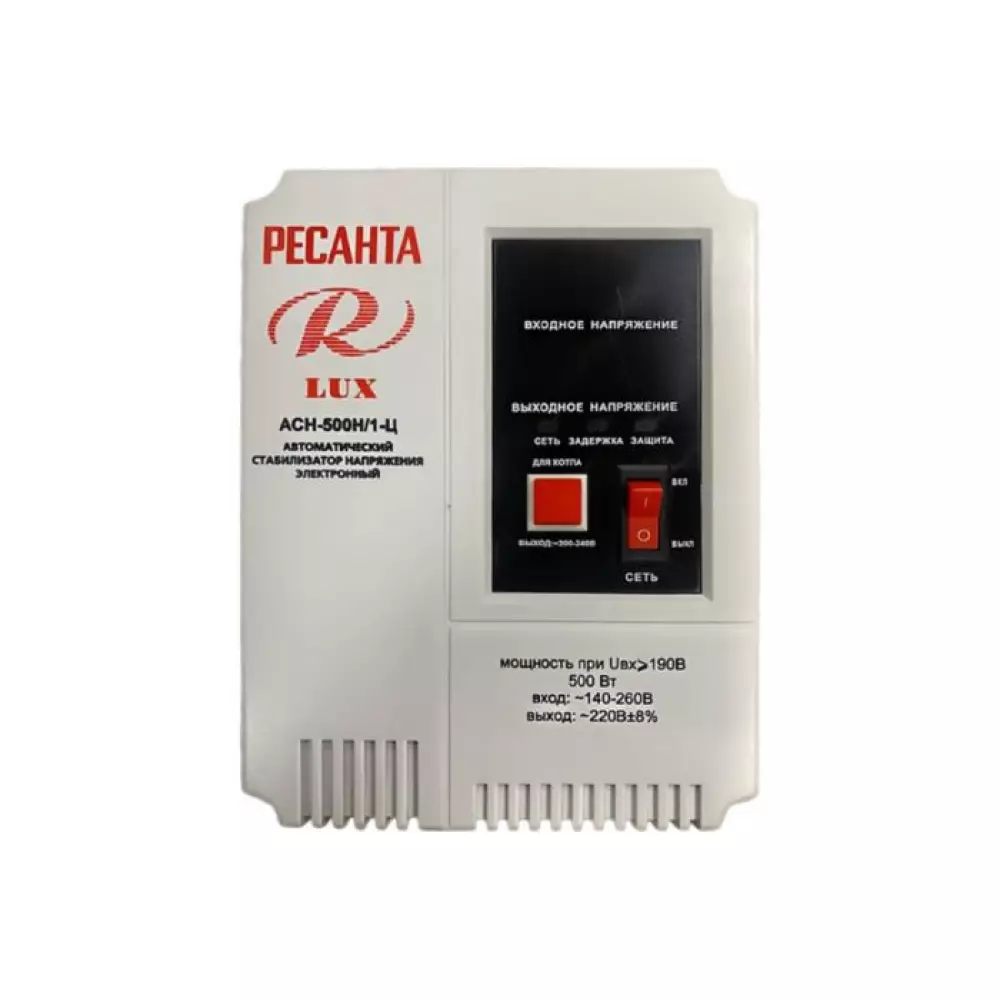 Стабилизатор напряжения Ресанта 0.5кВт (140-260В) АСН-500Н/1-Ц LUX