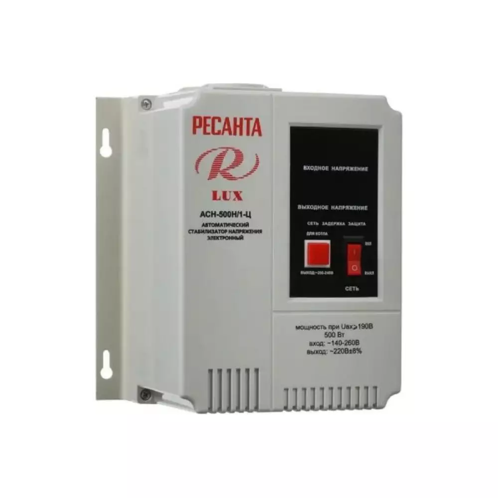 Стабилизатор напряжения Ресанта 0.5кВт (140-260В) АСН-500Н/1-Ц LUX