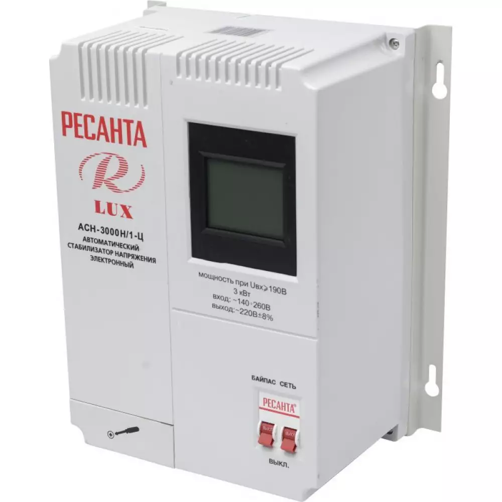 Стабилизатор напряжения Ресанта 3кВт (140-260В) АСН-3000Н/1-Ц LUX