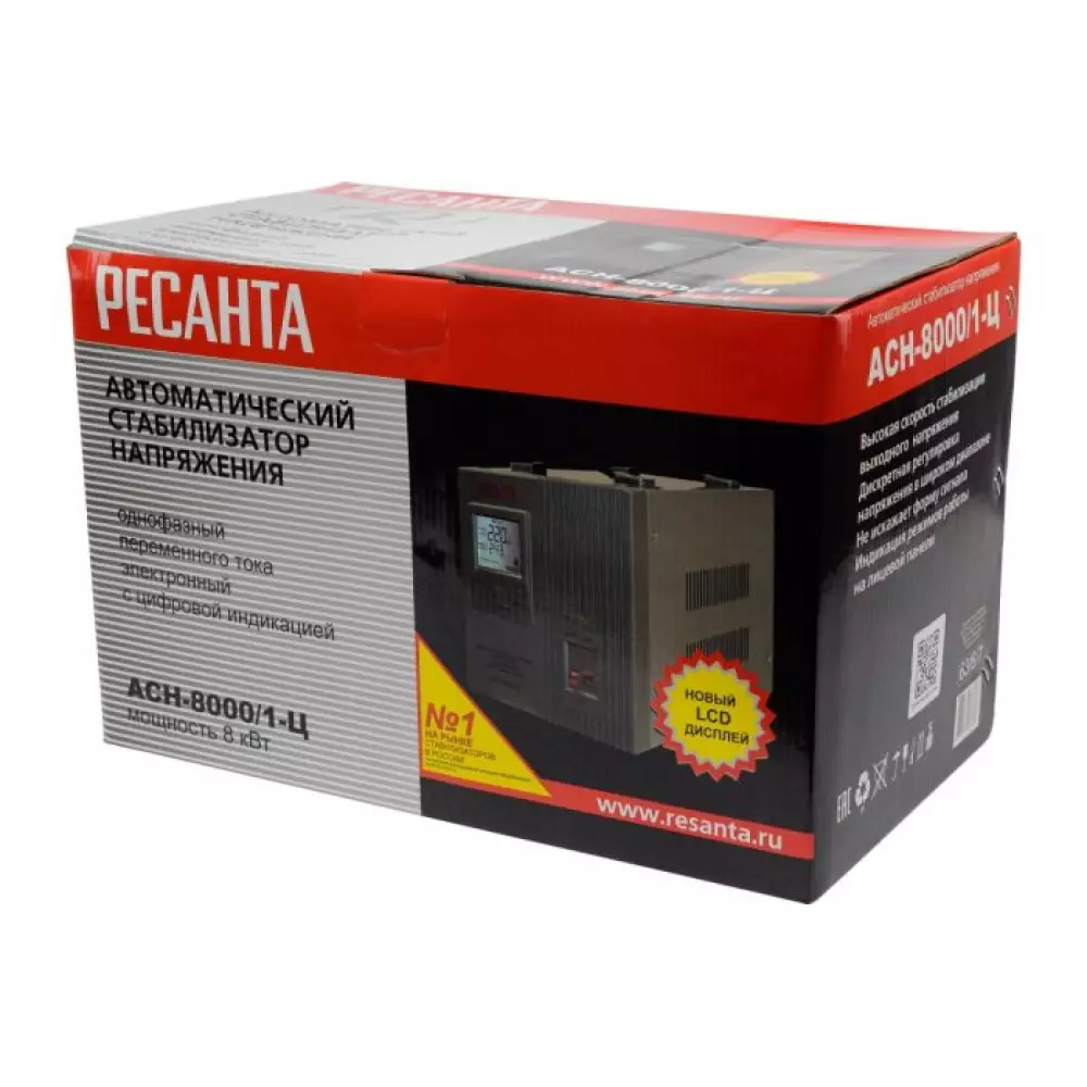 Стабилизатор напряжения Ресанта 8кВт (140-260В) АСН-8000/1-Ц