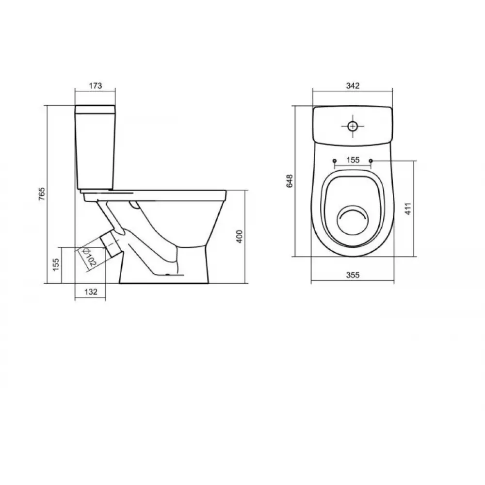 Унитаз компакт Santek Уно (1WH501613) 2РА ПП SC микролифт