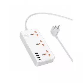 Фильтр сетевой Hoco AC8A 3 розетки 3 usb 1 Type-C 2500W 1.5м белый