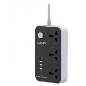 Фильтр сетевой Ldnio SC3412 3 розетки 3 usb 1-Type-C 38W 2м