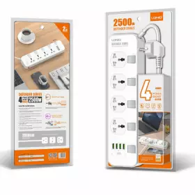 Фильтр сетевой Ldnio SC4408 4 розетки 4 usb QC3.0 2м
