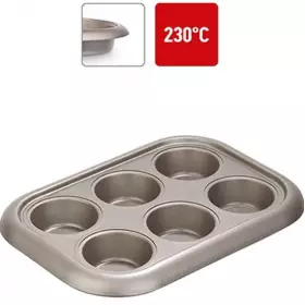 Форма для 6 маффинов стальная антип.29,4*21*3,5см см 761016  NADOBA серия RADA