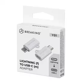 Адаптер Breaking Y01, Lightning - USB-C (Белый) 24567