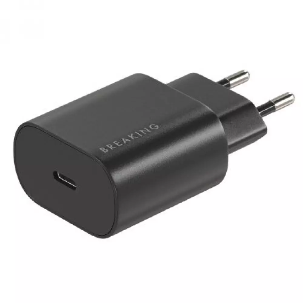 СЗУ Breaking WC15, USB-C, PD 25W, 3A+кабель USB-C черный 22236