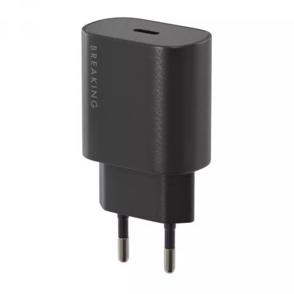 СЗУ Breaking WC15, USB-C, PD 25W, 3A+кабель USB-C черный 22236