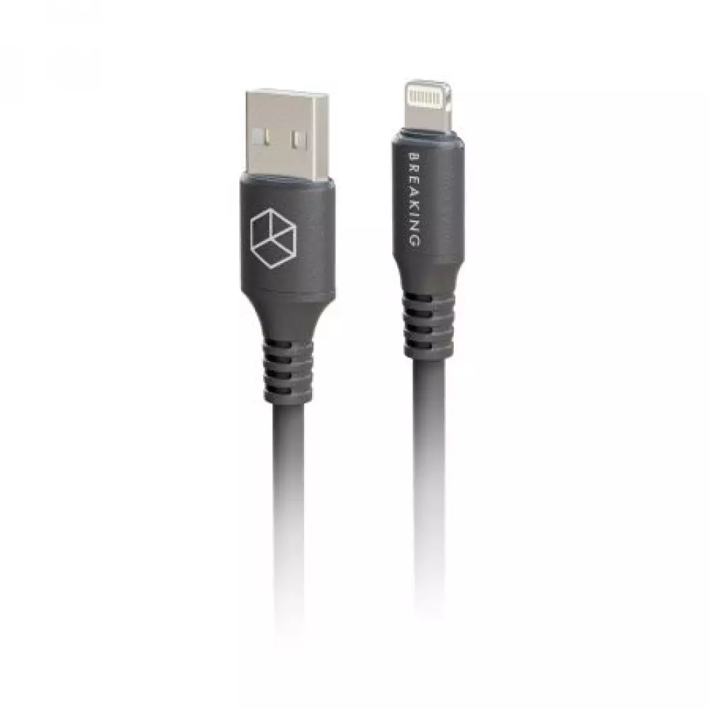 Кабель Breaking Soft Touch K19, USB-A Lightning, 3.0A 1м (Черный) 21348