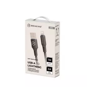 Кабель Breaking Soft Touch K19, USB-A Lightning, 3.0A 1м (Черный) 21348