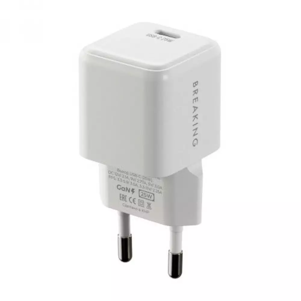 СЗУ Breaking P-09, USB-C, CaN 25W, 3A белый 22244