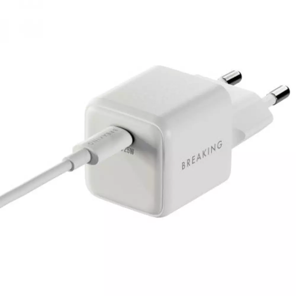СЗУ Breaking P-10, USB-C, CaN 25W, 3A+кабель USB-C Lightning (Белый) 22246
