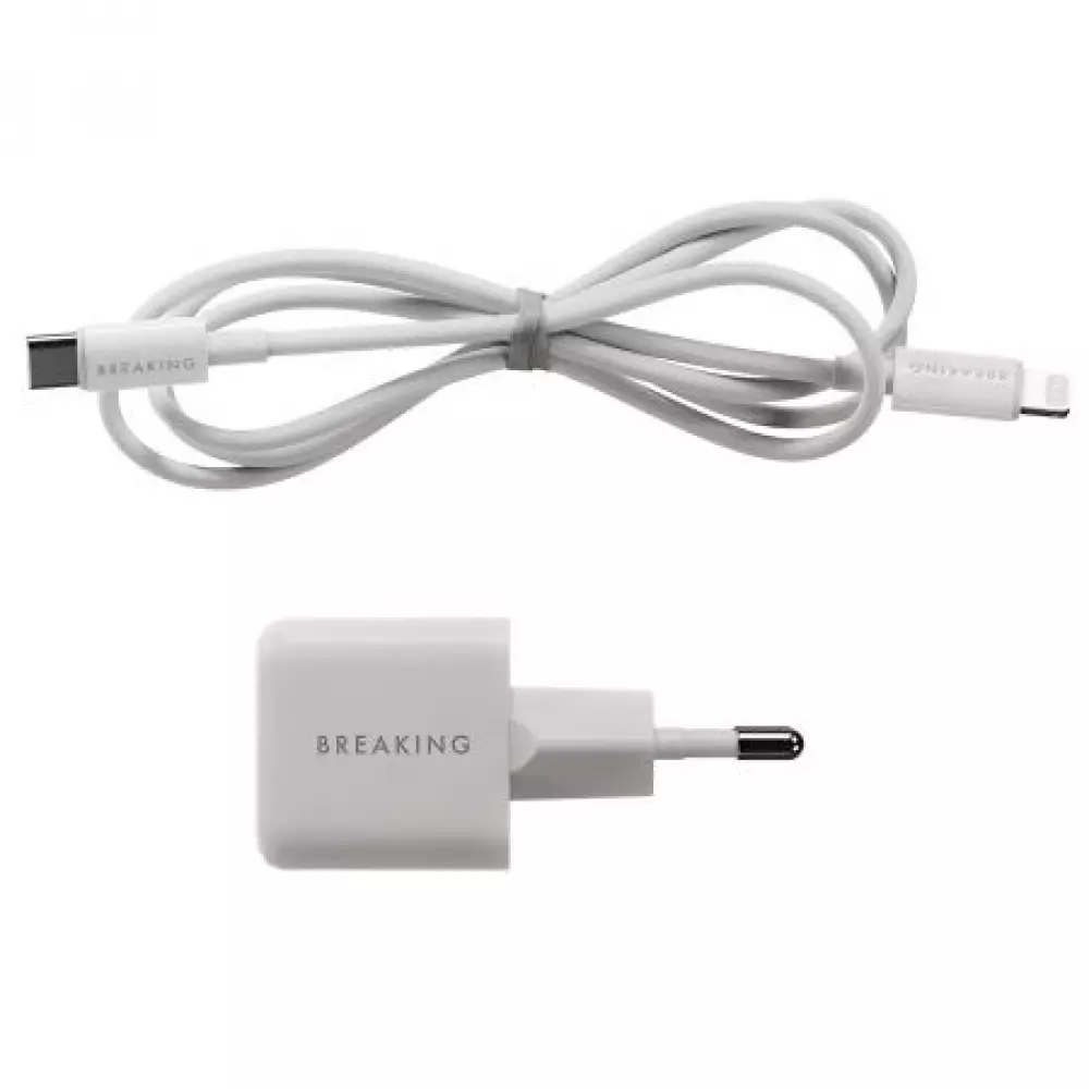 СЗУ Breaking P-10, USB-C, CaN 25W, 3A+кабель USB-C Lightning (Белый) 22246