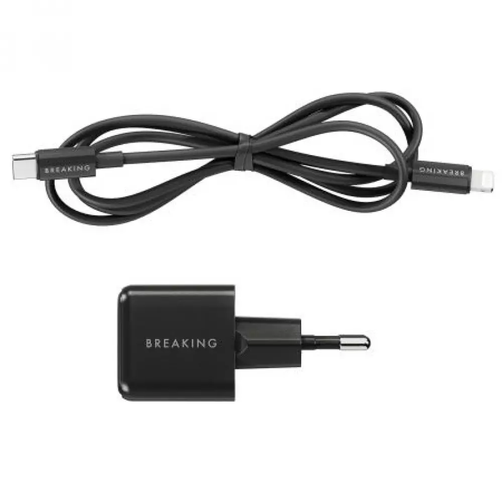 СЗУ Breaking P-10, USB-C, CaN 25W, 3A+кабель USB-C Lightning черный 22247