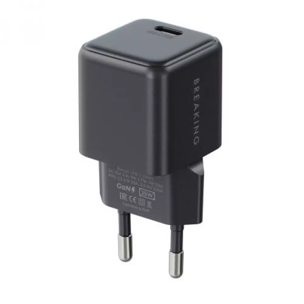 СЗУ Breaking P-10, USB-C, CaN 25W, 3A+кабель USB-C Lightning черный 22247