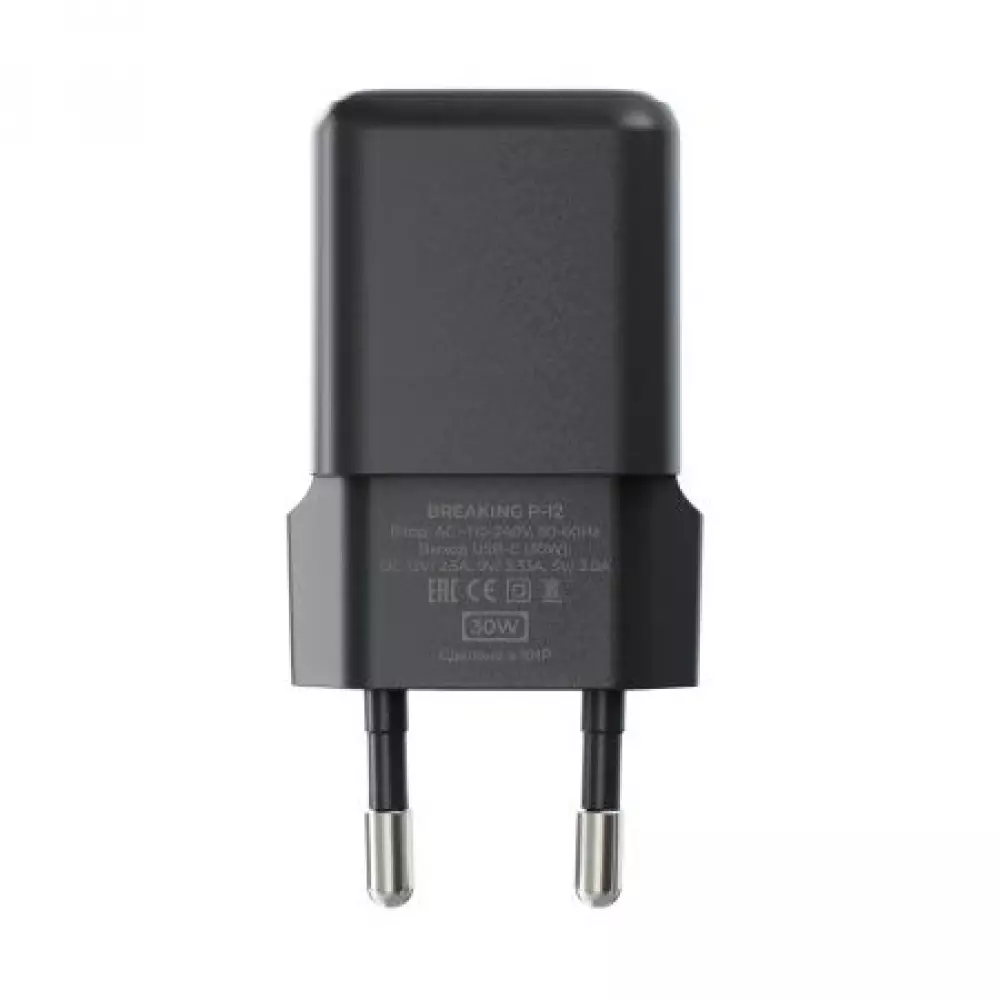 СЗУ Breaking P-12, USB-C, PD 30W, 3A черный 22251