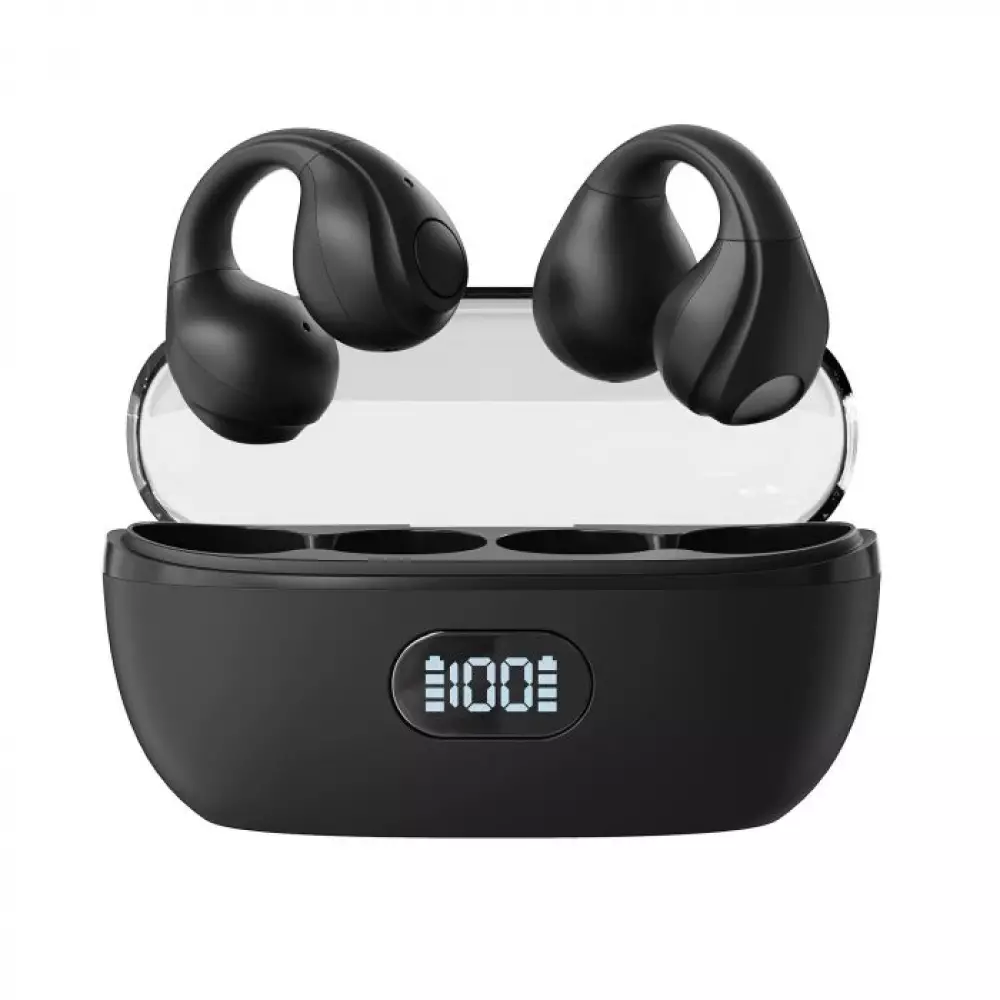 Беспроводная стереогарнитура Breaking BT-04 Clips, LED, Bluetooth 5.3 (Черный) 25537