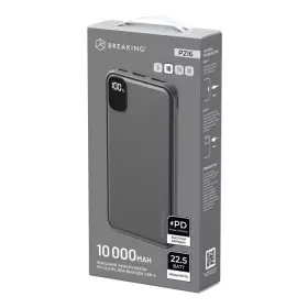 Внешний аккумулятор Breaking P216, 2USB-A+USB-C, 10 000 mAh, 3.0A, 22,5W, PD, LED (Графит) 27230